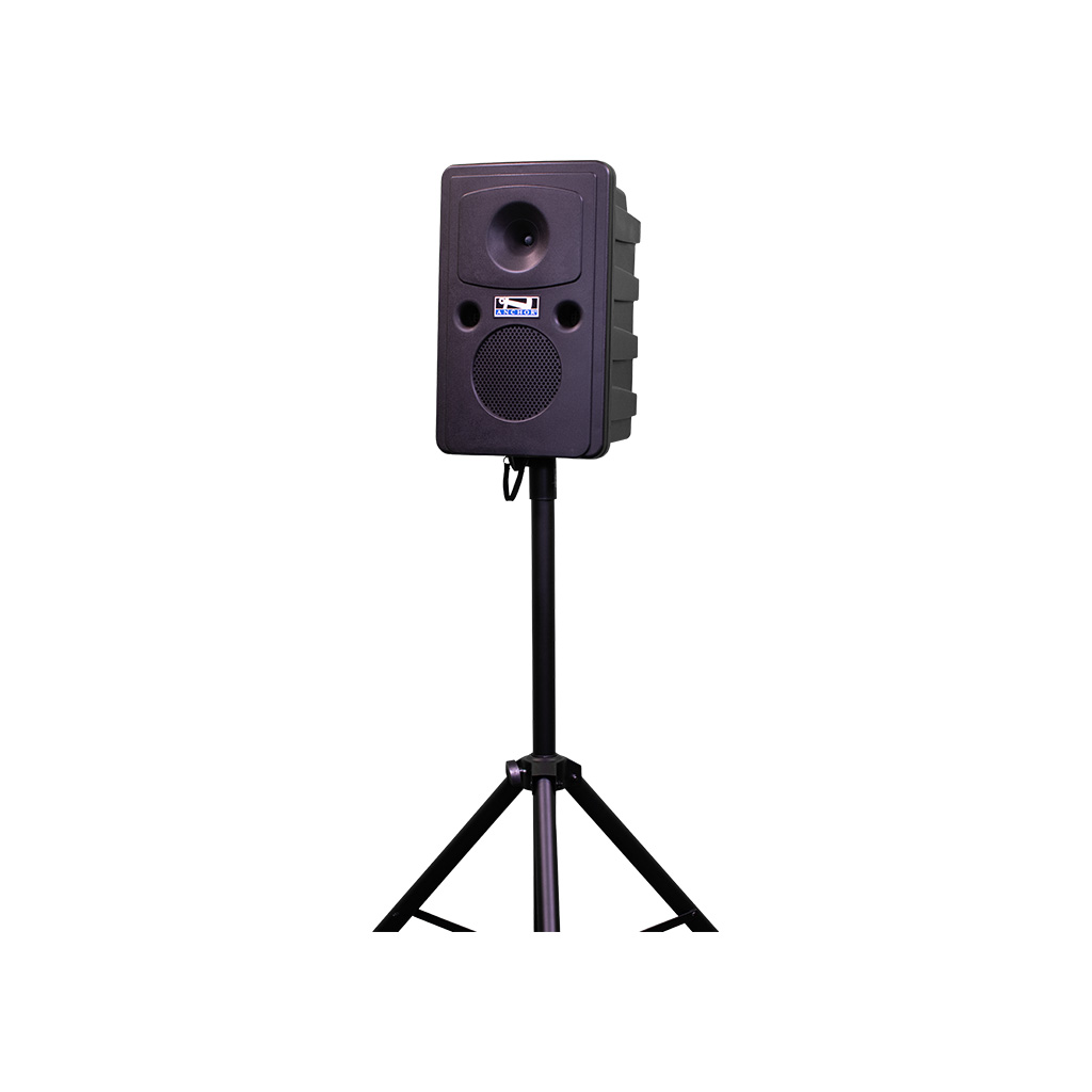 Image of a standing PA system.